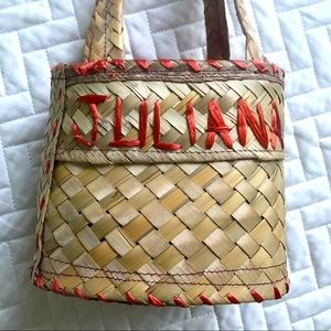 Straw handmade personalized bag